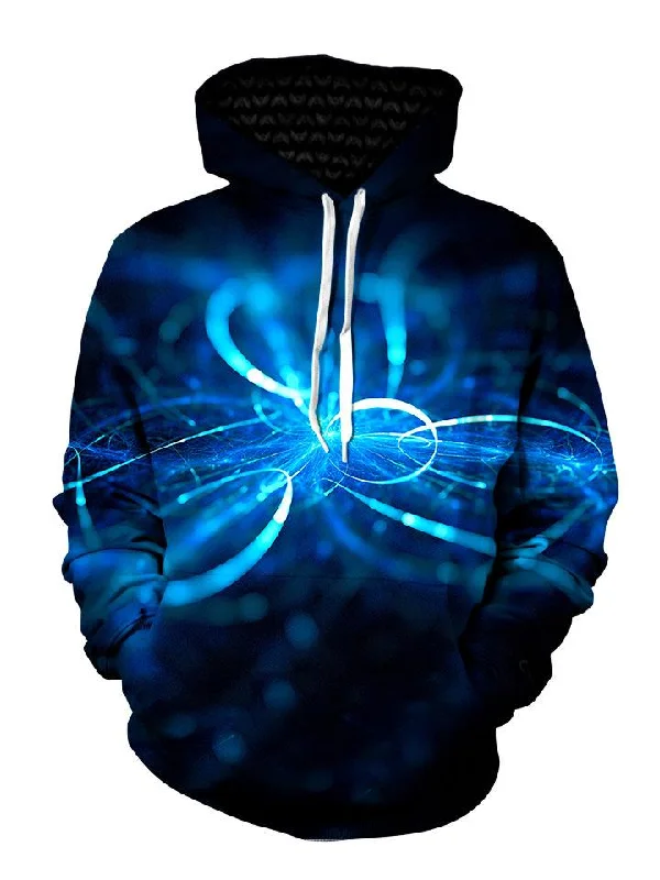 Electric Blue Pullover Art Hoodie Hoodie with Mesh Breathable Sporty