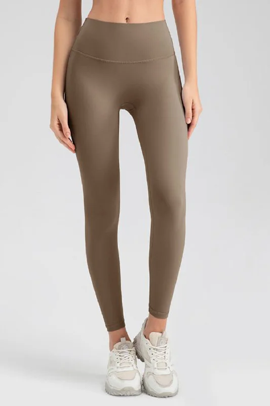 Wide Waistband Sport Leggings Comfortable Zip-Up Leggings