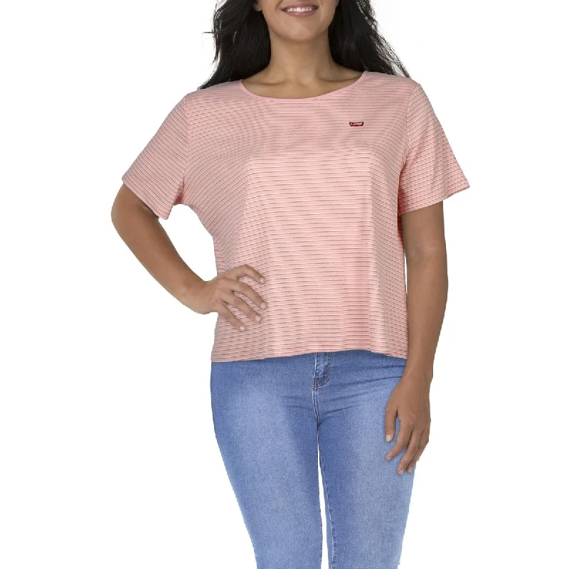 Levi's Womens Plus Striped Casual Pullover Top V-Neck Stylish Pullover