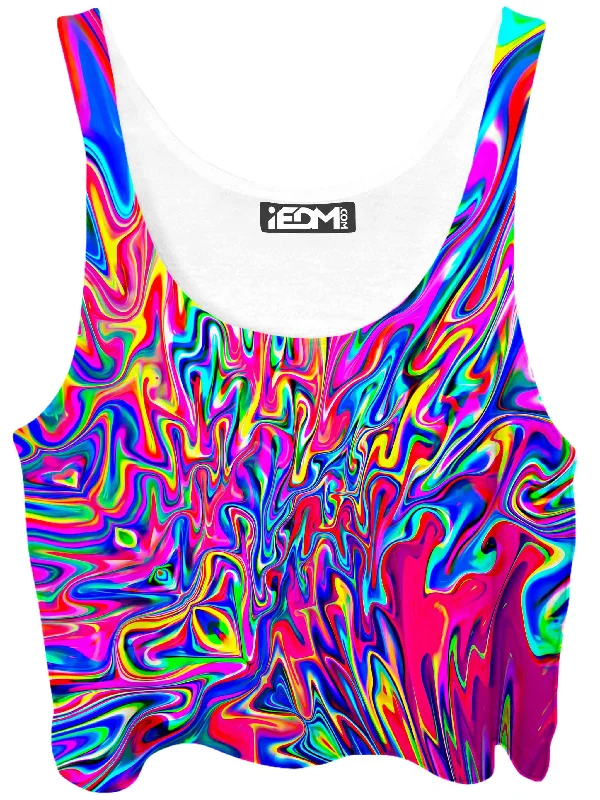 Sonic Blooming Crop Top Collared Crew Neck Turtle Neck