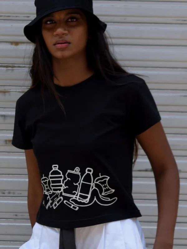 Kachra Crop Top | 100% Cotton Bio-Washed Fabric Embroidered Appliqued Beaded