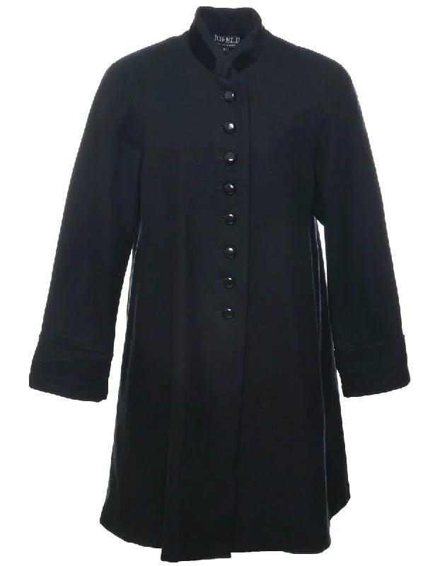 Single Breasted Wool Coat - S Knit Woven Fleece