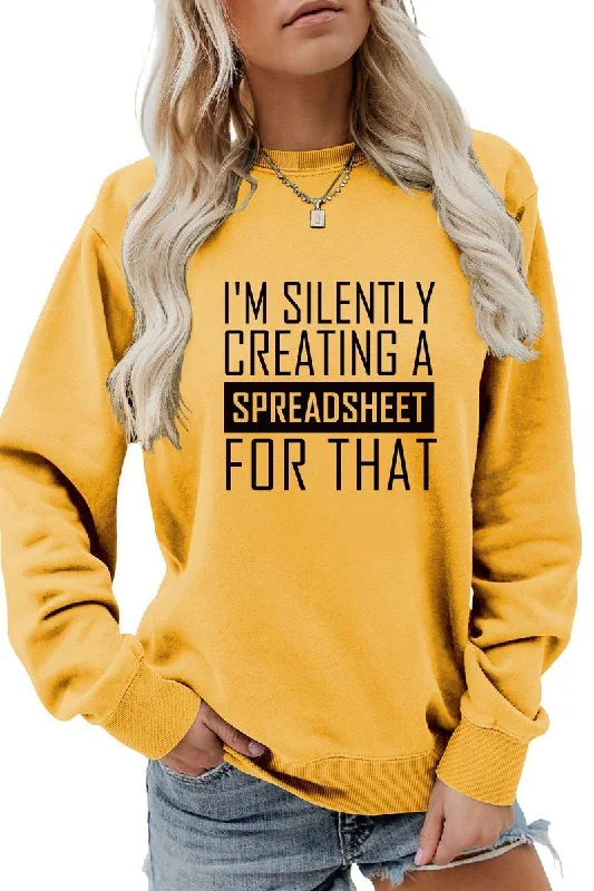 WOMEN CASUAL LETTER PRINTING LONG SLEEVE PULLOVER High Neck Pullover