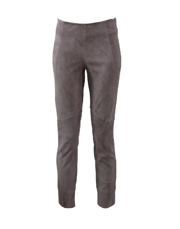 Side Zip Suede Legging Stylish Winter-Ready Leggings