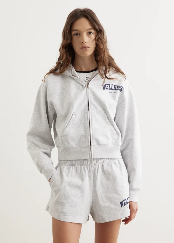 Wellness Ivy Cropped Zip Hoodie Hoodie with Hidden Zipper Minimalist Clean