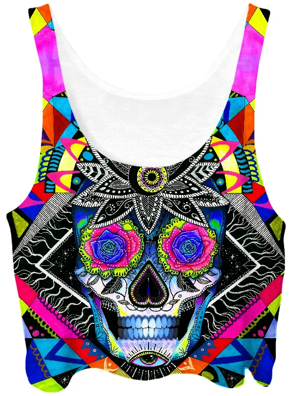 Suger Skull Crop Top Cashmere Blend Cotton Blend Poly Blend
