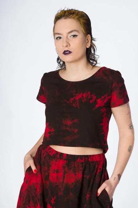 Banned Apparel - Tie Dye Crop Top Print Jacquard Patchwork