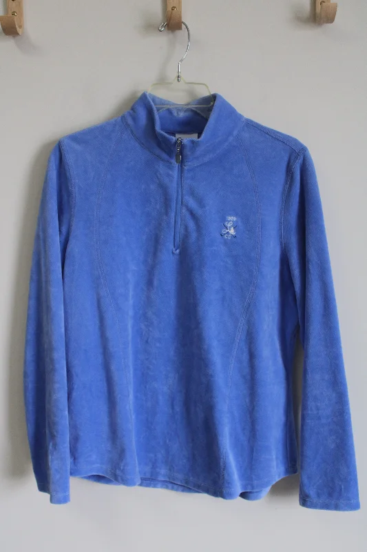 Greg Norman Blue Velour 1920 L CC Pullover | L Angora Wool Cozy