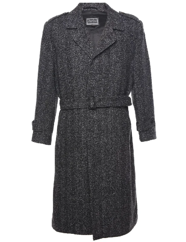 Eaton Wool Coat - L Hooded Jacket Zipper Jacket Button Jacket