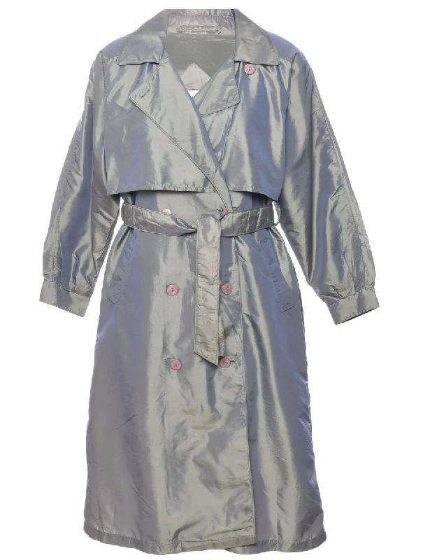 Silver Trench Coat - L Trapeze Tunic Caftan