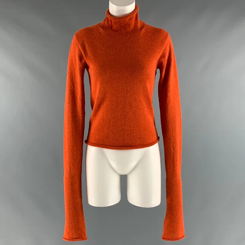 ACNE STUDIOS Size S Orange Alpaca  Wool Turtleneck Pullover Fine Merino Wool