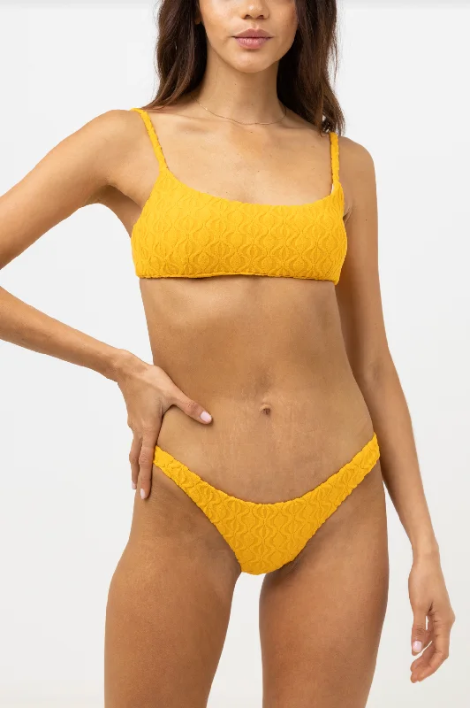 Ripple Terry Crop Top - Golden Chenille Fabric Brocade Fabric Lace Fabric