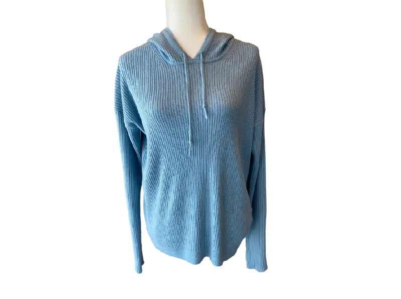 Kujten Ribbed Cashmere Hoodie Sweater Hoodie with Elastic Cuffs Stretchable Comfortable