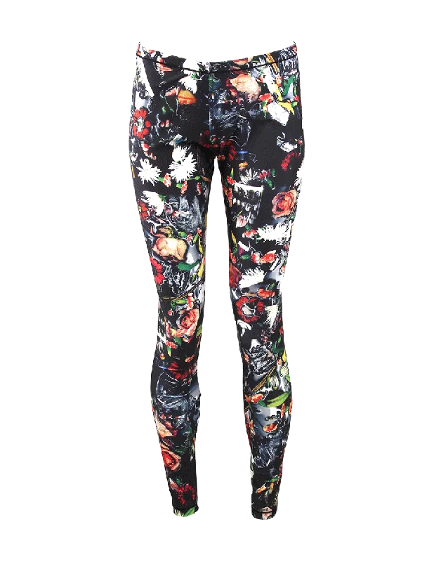 Festival Floral Leggings Comfortable Bootcut Workout Leggings