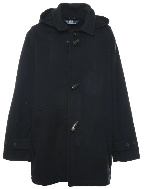 Hooded Ralph Lauren Duffle Coat - XL Trench Wool Cashmere