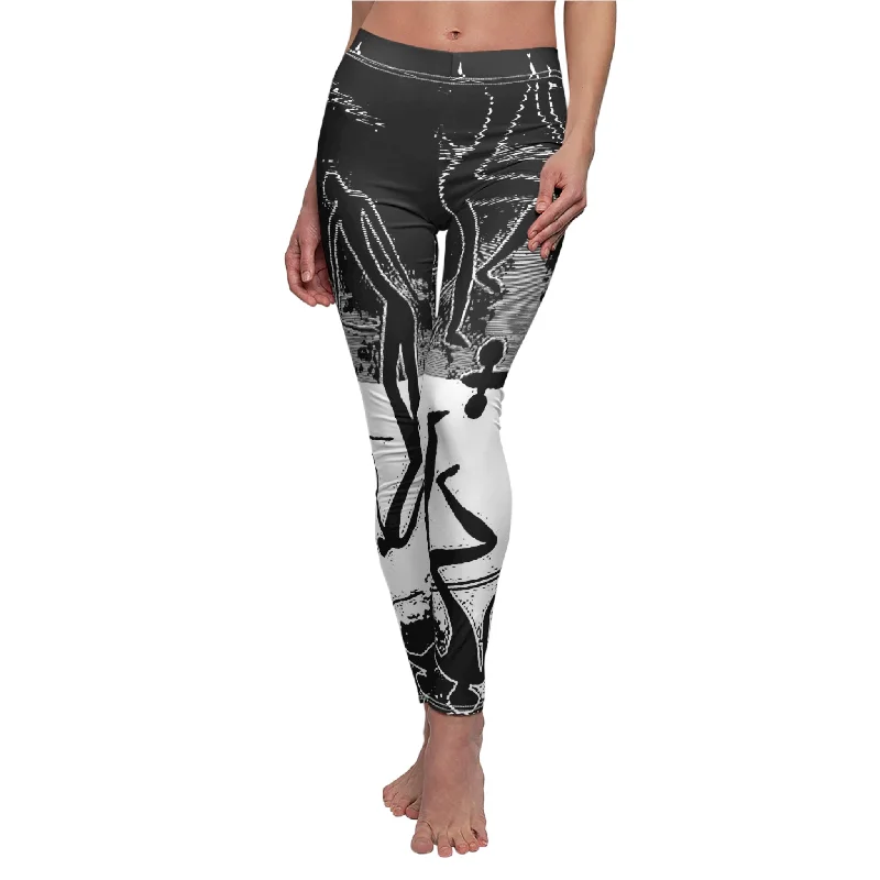 Custom Artwork Women's Leggings Blake/White Cozy Sweat-Wicking Leggings