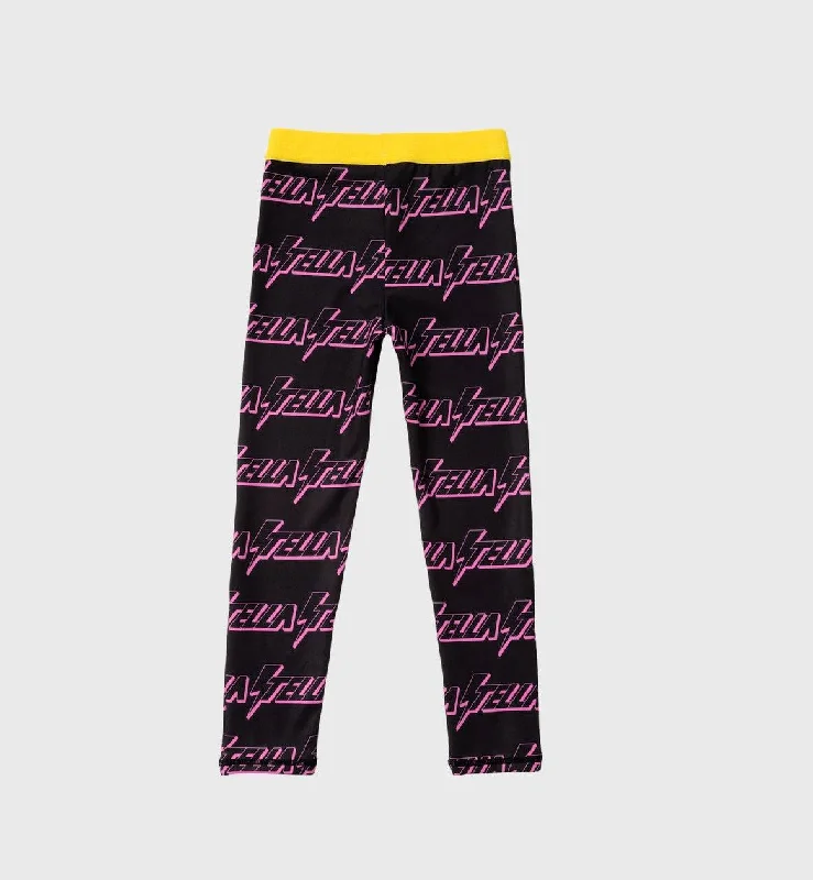 Lightning Logo Sport Leggings Stylish Stretch-Waist Leggings