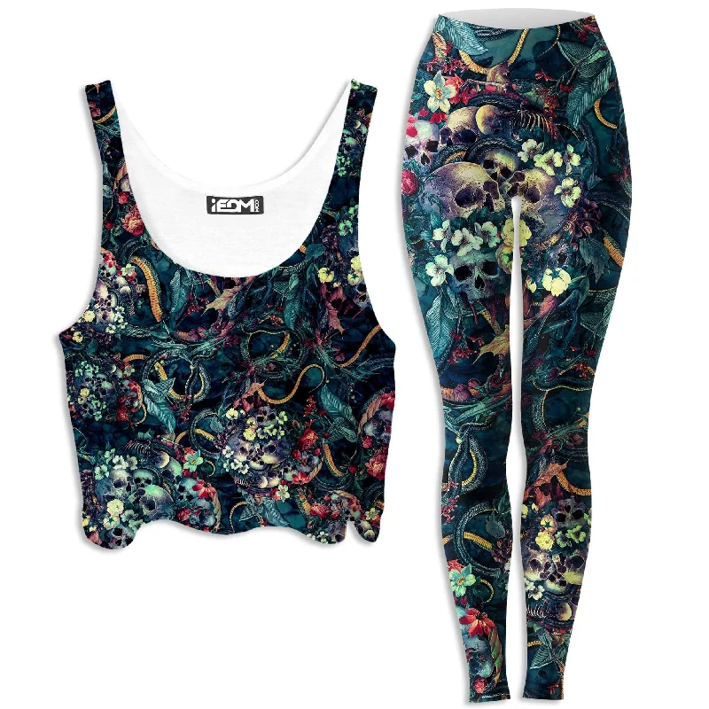 Endless Soul Crop Top and Leggings Combo Striped Floral Plaid