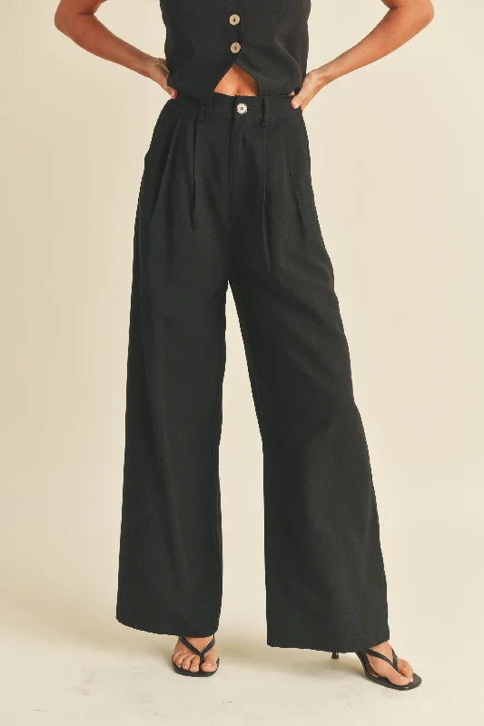 Paige Wide Leg Trouser High Waist Slim Fit Ankle Length