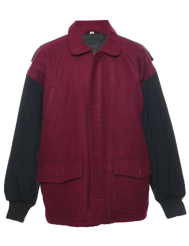 Plum & Black Coat - XL Boat Shawl Notched