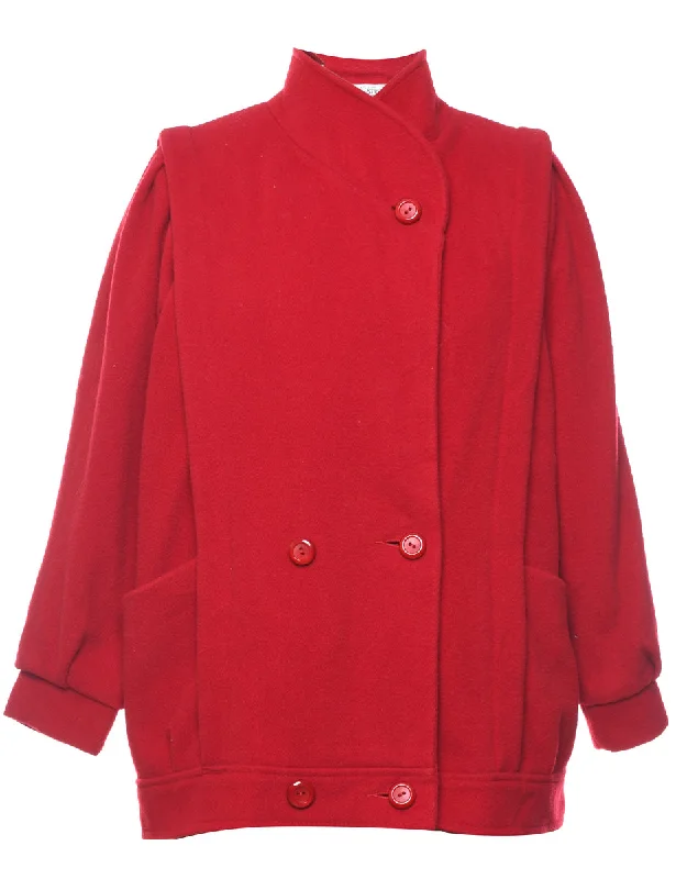 Double Breasted Wool Coat - XL Raincoat Turtleneck Coat Wrap Coat