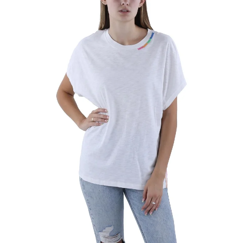 P.J. Salvage Womens Open Stitch Cotton Pullover Top Cashmere Luxurious Pullover