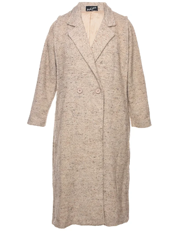 Double Breasted Wool Coat - M Blazer Duffle Coat Pea Coat