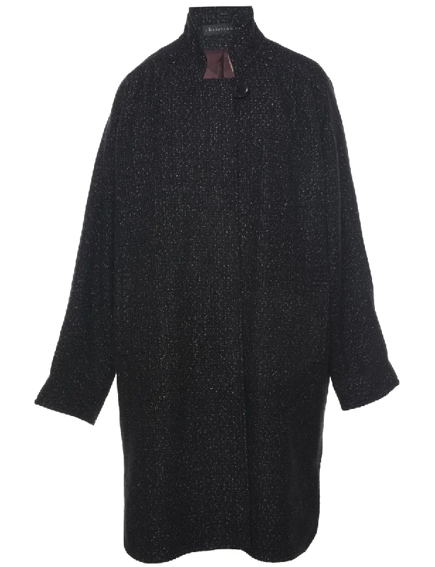 Single Breasted Wool Coat - XXL Cotton Linen Terry