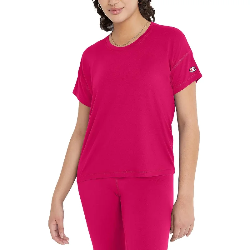 Champion Womens   T-Shirt Logo Pullover Top Bateau Neck Pullover