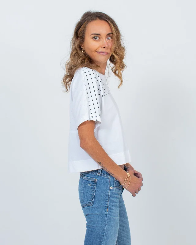 Dotted Crop Top Thin Crop Top Open Front Quick Dry