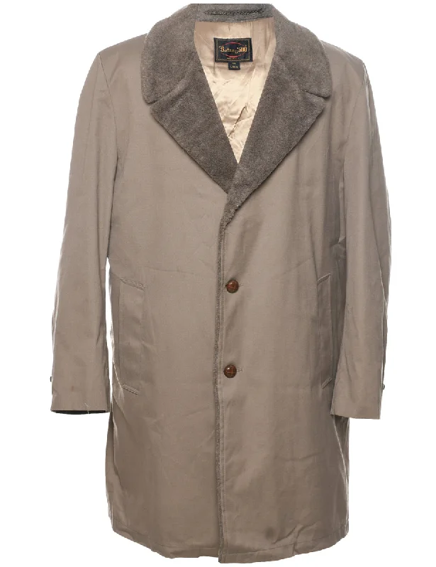 Light Brown Coat - XL Rayon Velvet Corduroy