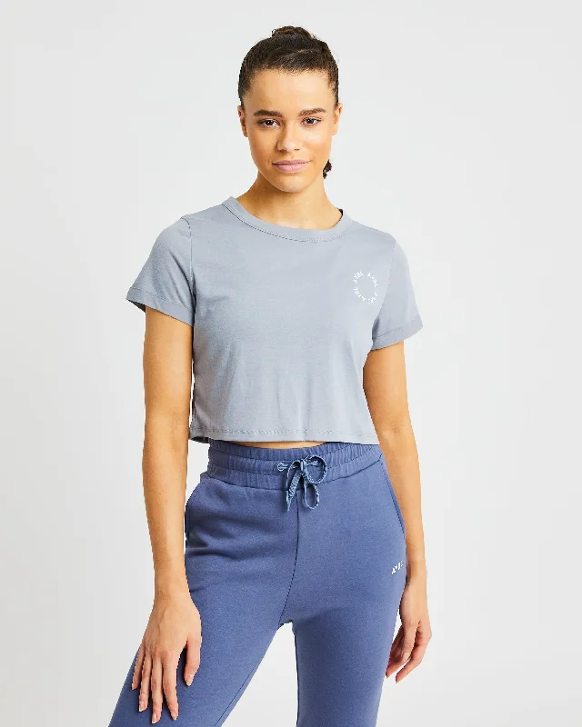 Element Crop Top - Ash Green Fleece Nylon Spandex