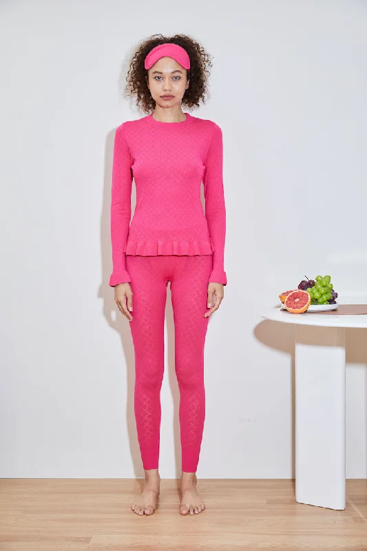 PEPPER hydraKNIT LEGGING rose Fashionable Leather-Look Leggings