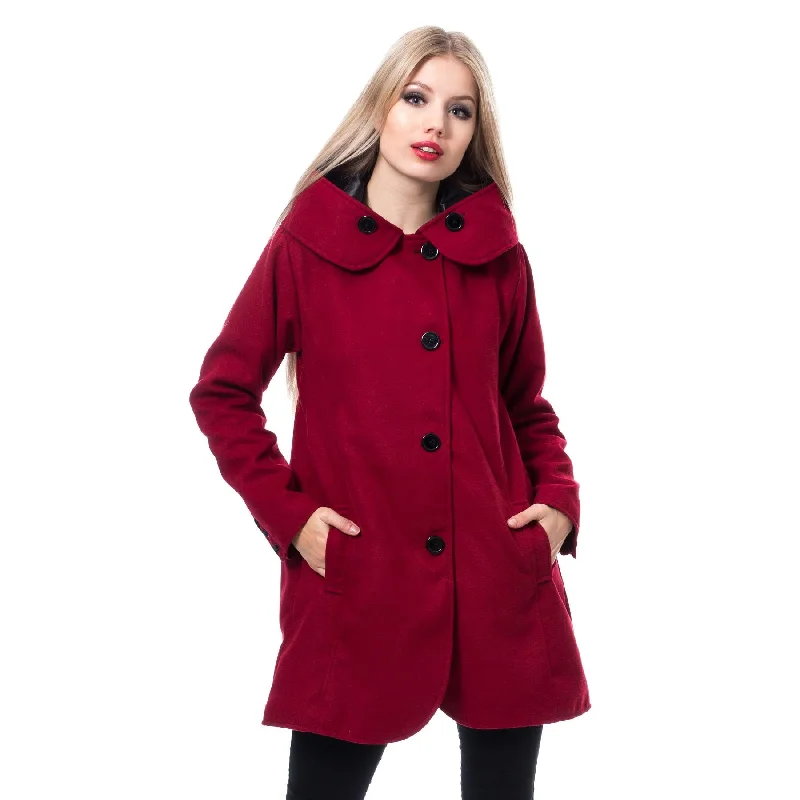 ADELINA COAT - RED Fleece Down Feather