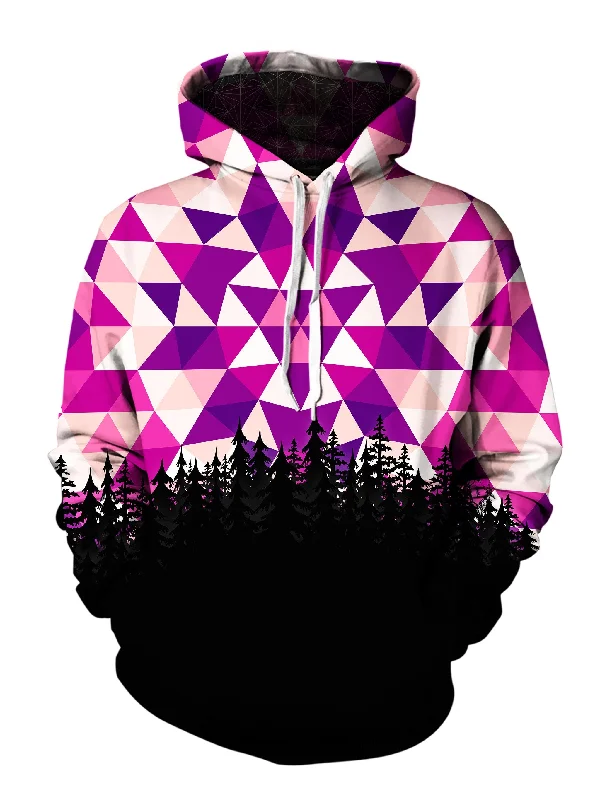 Polygon Mandala Treeline Pullover Hoodie Hoodie with Hem Raw Edge Edgy Unfinished