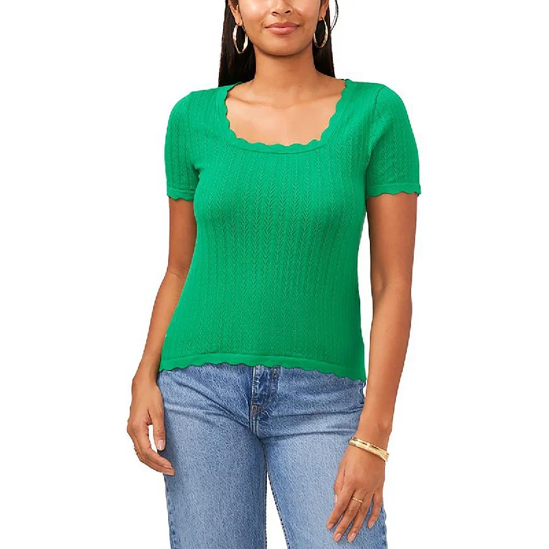 Sam and Jess Womens Square Neck Short Sleeve Pullover Sweater Halter Neck Top