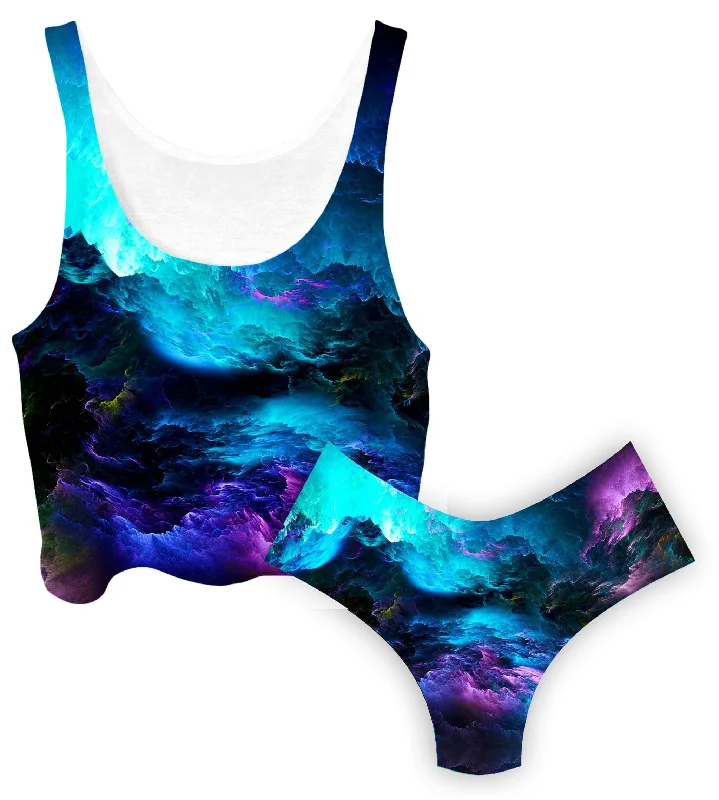Dream Waves Crop Top and Booty Shorts Combo Lace Blend Ribbed Blend Corduroy Blend
