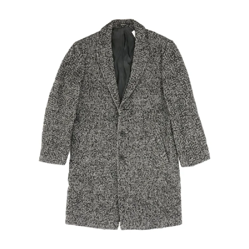 Black Misc Coat Tie-Waist Belted Drawstring