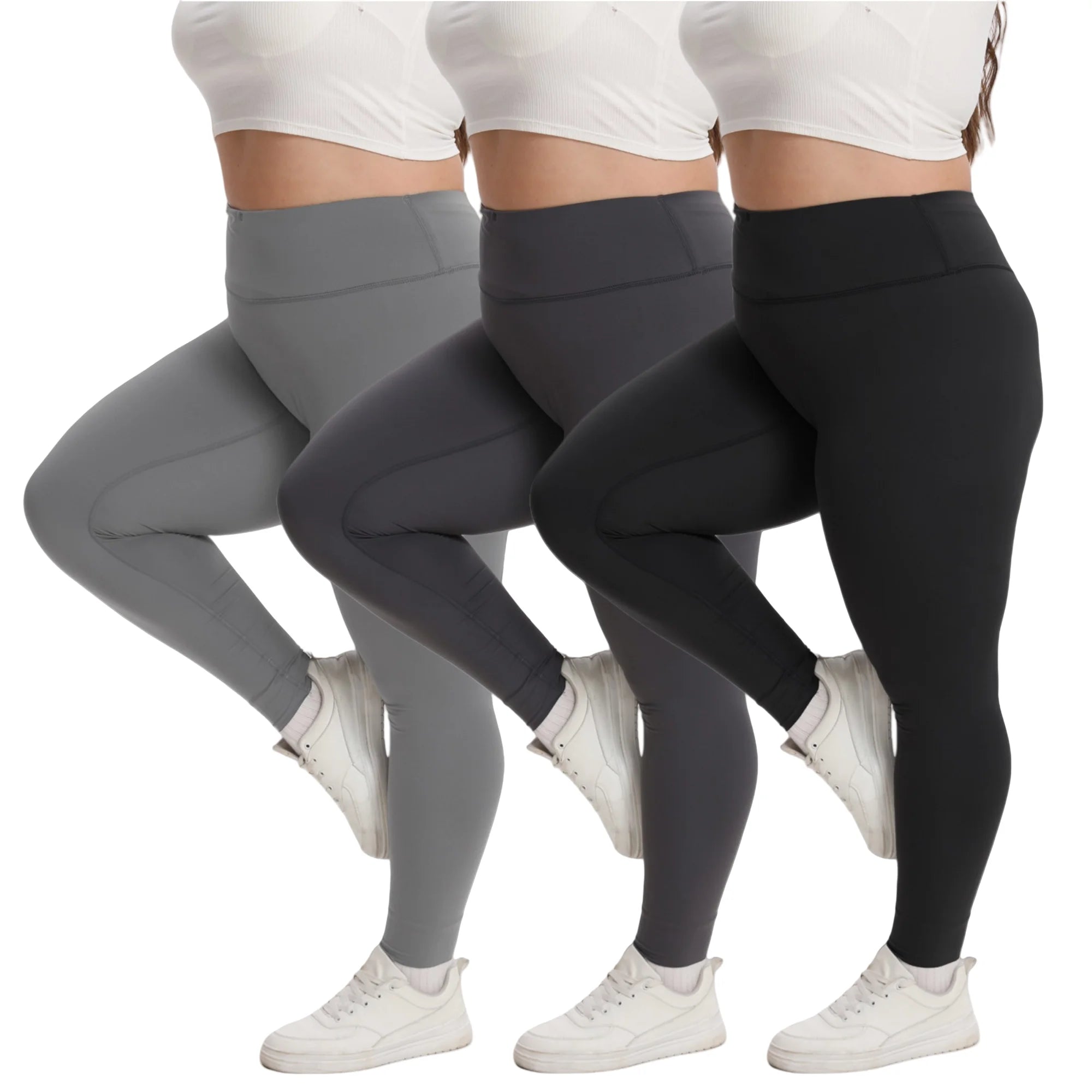 Women's Plus Size High Waist Stretch Yoga Leggings - Soft, Breathable Gym Sport Pants Fashionable Quick-Dry Yoga Pants