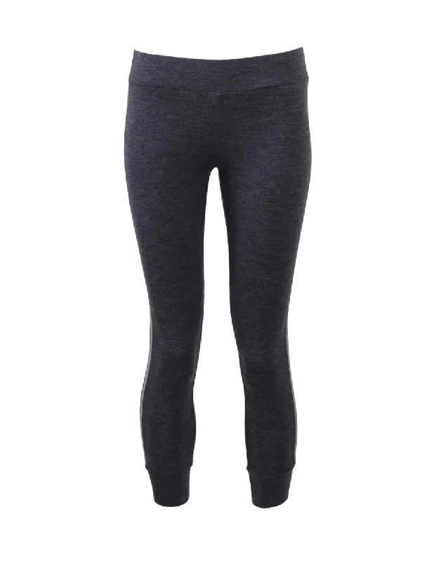 Monili Trim Leggings Elegant Textured Leggings