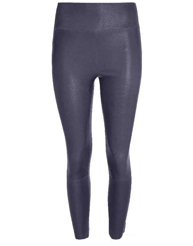 Leather Capri Legging Elegant Metallic Leggings