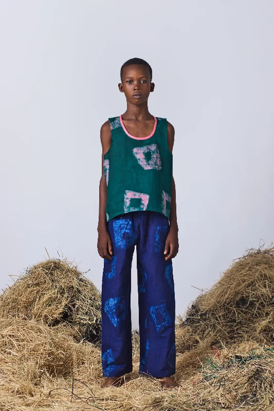 Trousers - Sapphire Blue Trousers Modern Contemporary