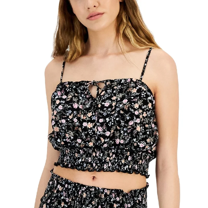 HIPPIE ROSE -  Smocked Crop Top Modern Contemporary Chic
