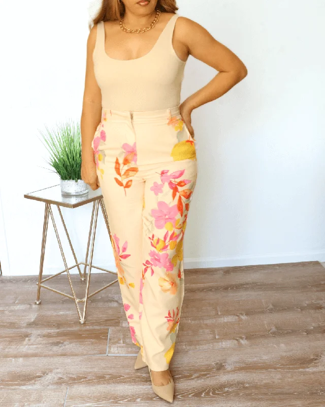 Floral Summer Women Trousers Trousers Custom Made