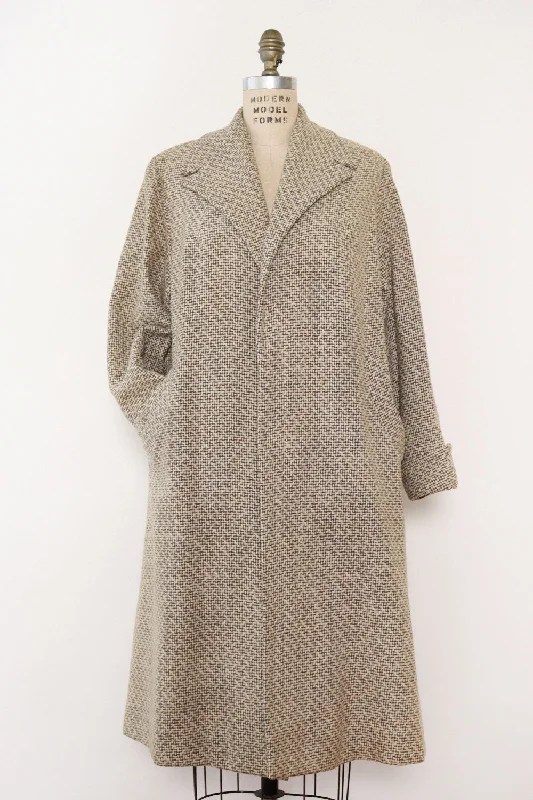 Alpine Tweed Swing Coat M/L Houndstooth Jacket Shearling Jacket Fleece Jacket