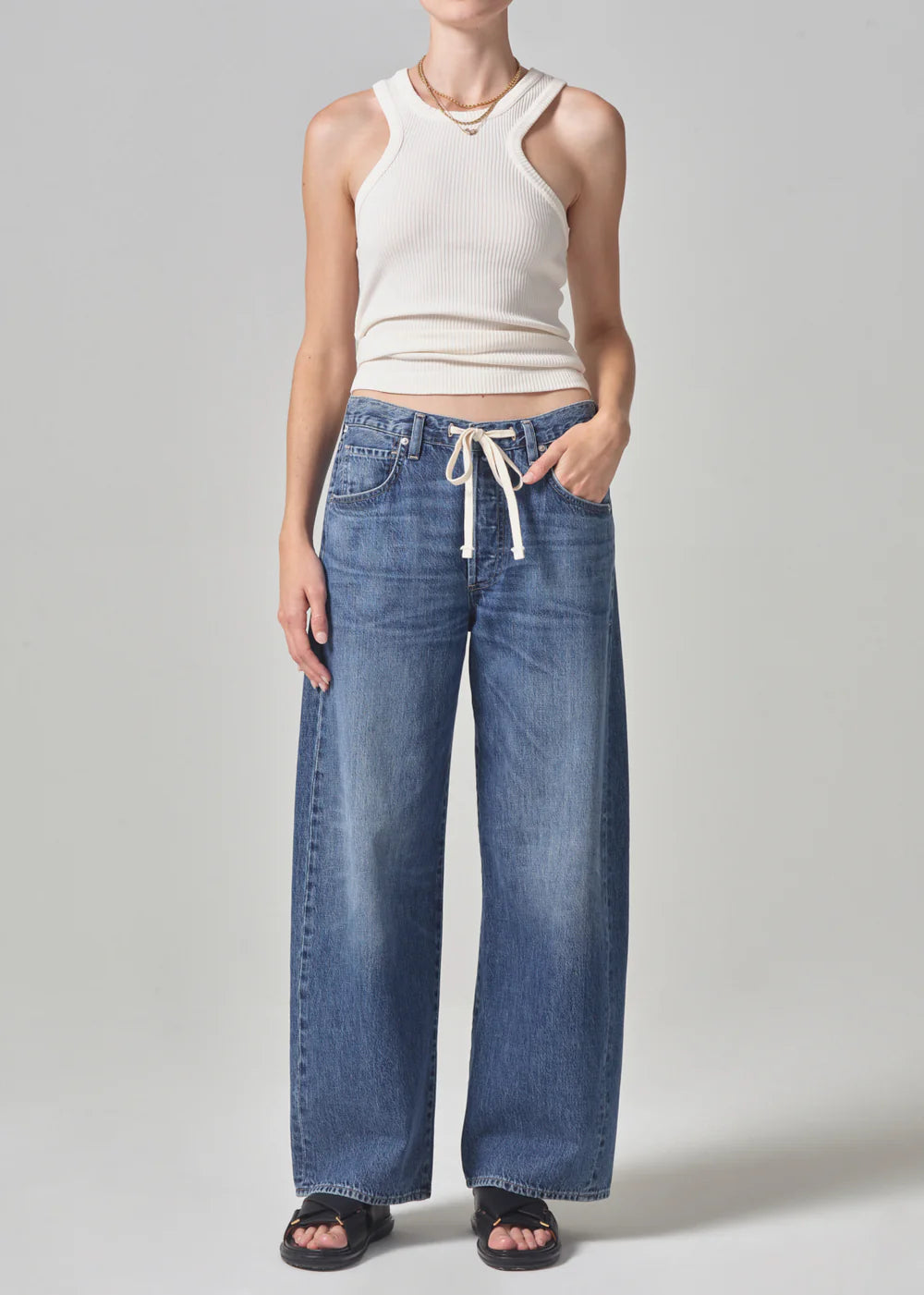 Citizens of Humanity - Brynn Trouser in Atlantis Trousers Bridal Satin
