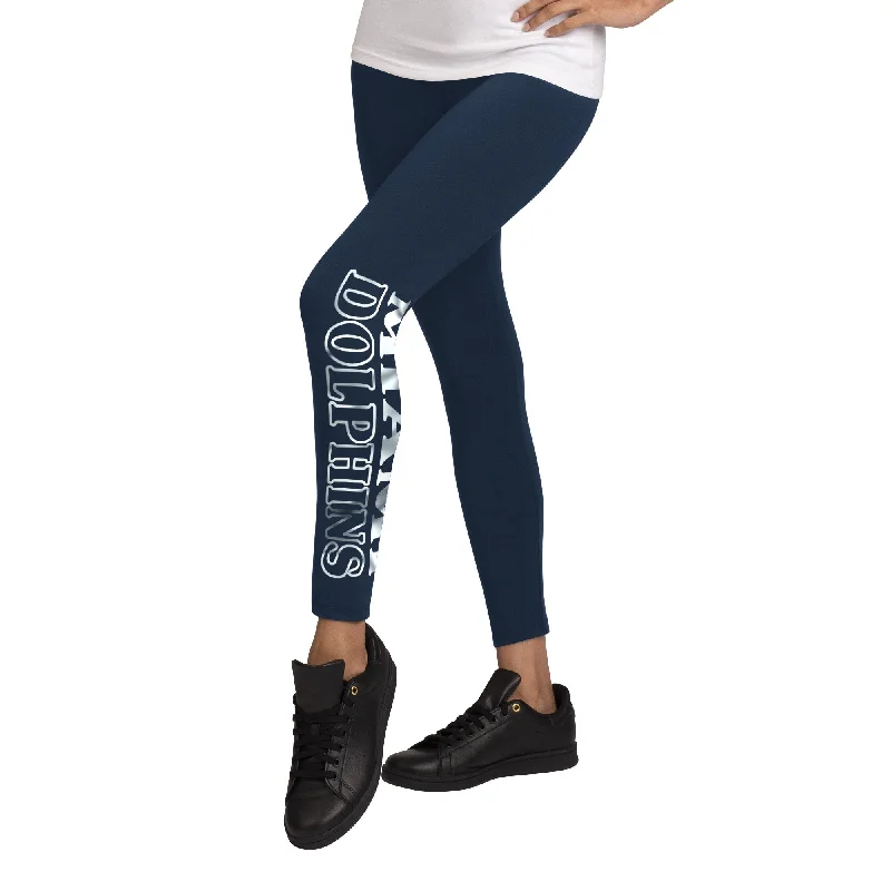 Miami Dolphins Women's Stadium Leggings - Navy Stylish Athletic Wear Leggings