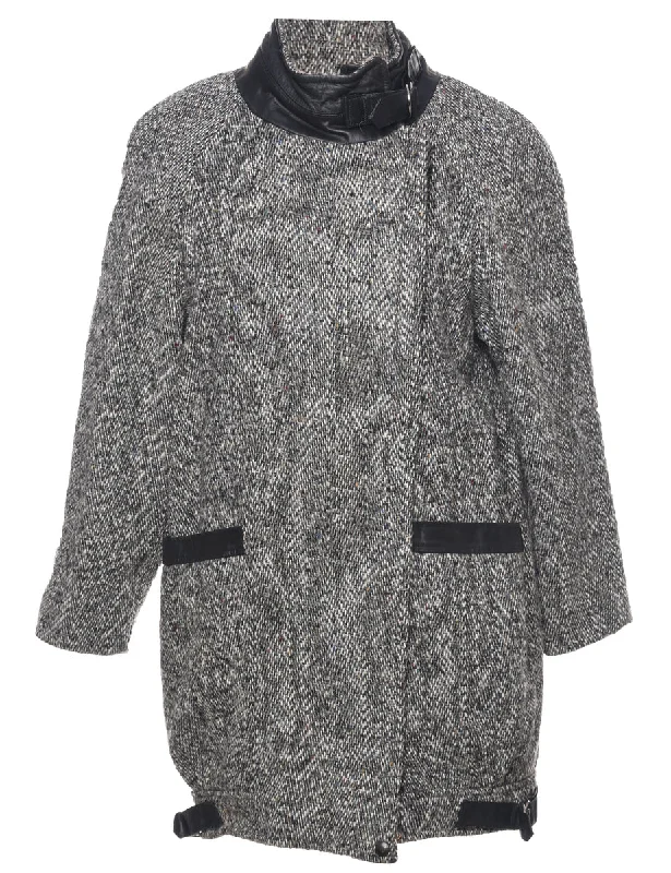Single Breasted Wool Coat - L Lapel Coat Peter Pan Collar Coat Cowl Neck Coat