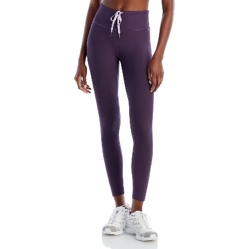 Aqua Womens High Rise Drawcord Athletic Leggings Trendy Seamless Fit Leggings
