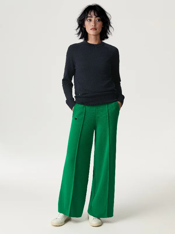 The Flow Trousers Women - Bottle Green Trousers Modern Contemporary